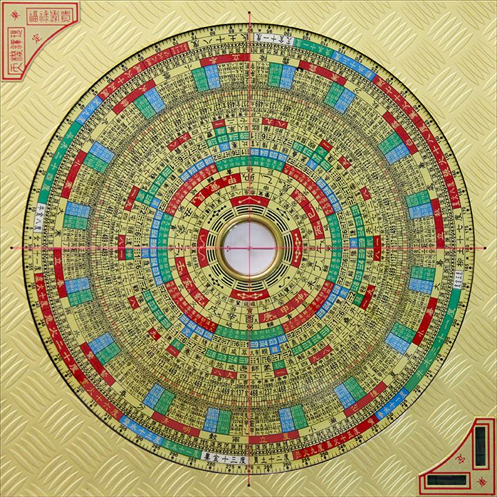 [合金]三元式8寸6風水羅經盤附平水尺